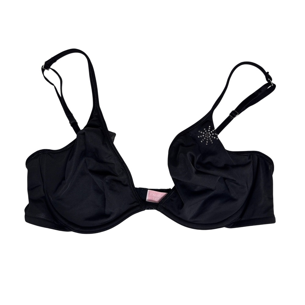 Vintage 2000's Victoria's Secret Unlined Sheer Mesh Wired‎ Bra Womens 36D Black